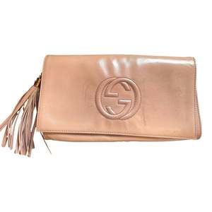 Gucci Soft Patent Medium Soho Clutch Dark